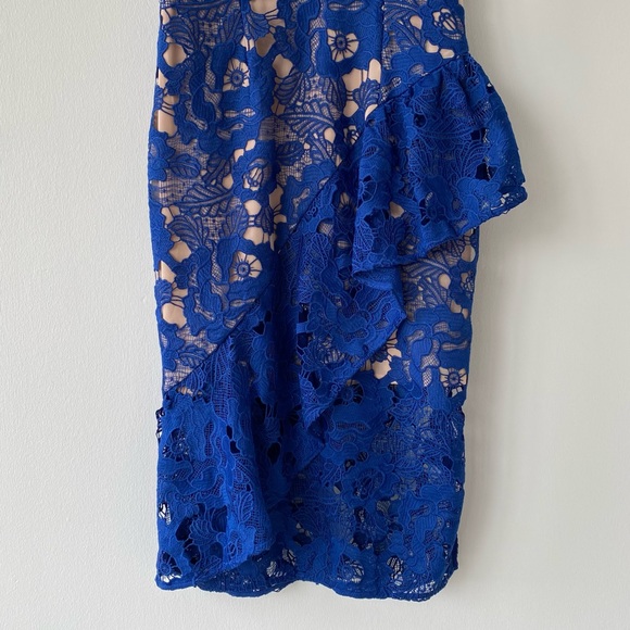 NWT Cooper St Lace Sky Beauty V-Neck Flounce Ruffle Midi Cocktail Dress - Picture 7 of 14